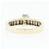 Image 7 : 14k Gold 1.41 ctw Round Diamond Solitaire Channel Baguette Promise Engagement Ri
