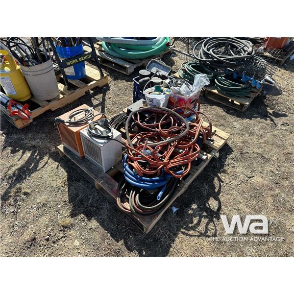 (2) SPACE HEATERS, JUMPER CABLES, HOSE, FITTINGS