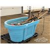 Image 2 : POLY WATER TUB W/MISC SHOP & GARDEN TOOLS