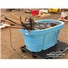 Image 4 : POLY WATER TUB W/MISC SHOP & GARDEN TOOLS