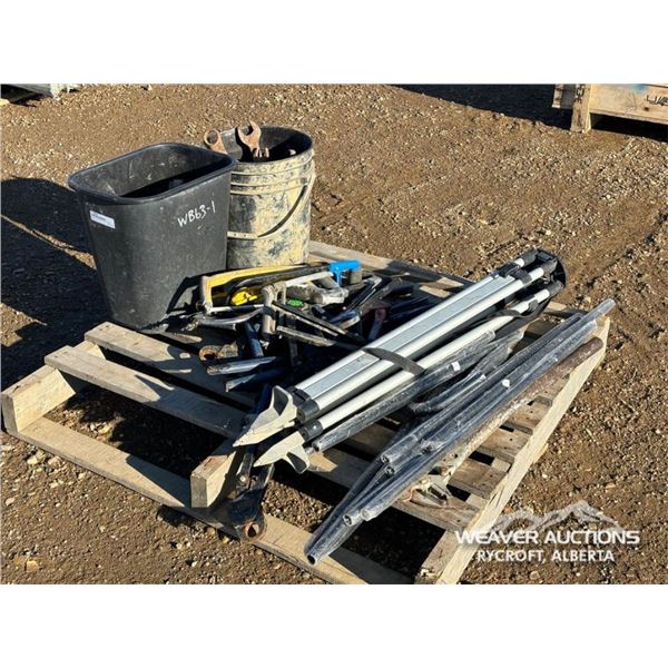 PALLET OF HACK SAWS & MISC TOOLS