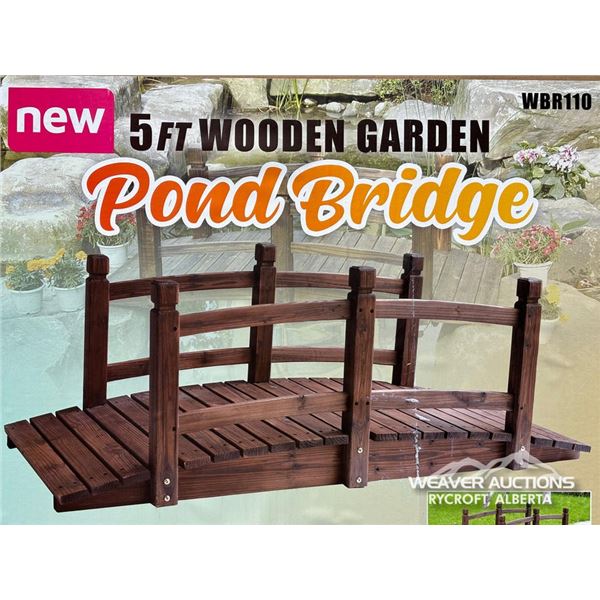 WOODEN GARDEN POND BRIDGE