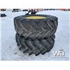 Image 2 : (2) MICHELIN 710/75R34 TRACTOR TIRES ON JD RIMS