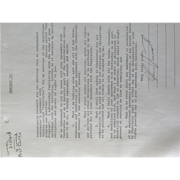 Gene Vincent signed contract