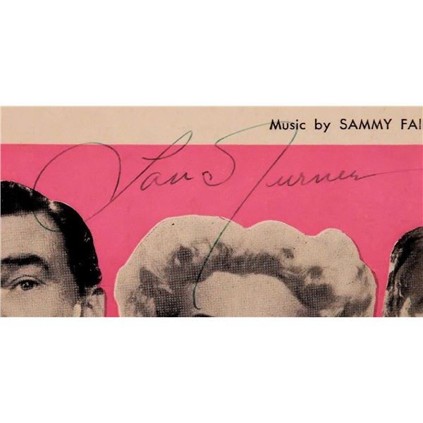 Lana Turner and Ginger Rogers signed sheet music