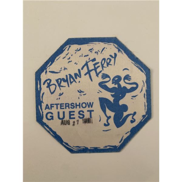 Bryan Ferry 1988 Aftershow Guest Pass