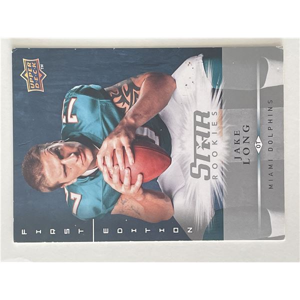 Miami Dolphins Jake Long 2008 Upper Deck Star Rookies trading card