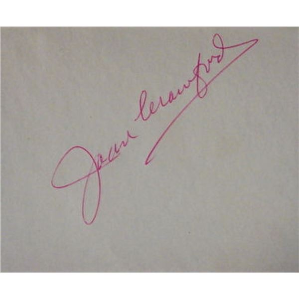Joan Crawford signature slip