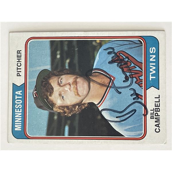 Minnesota Twins Bill Campbell signed 1974 Topps #26 trading card