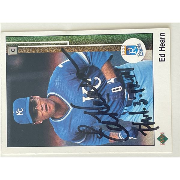 Kansas City Royals Ed Hearn signed  1989 Upper Deck #42 trading card