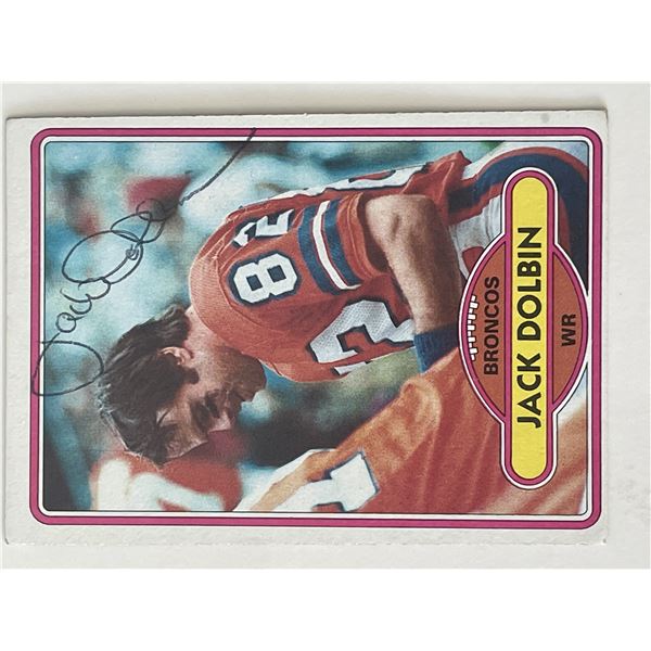 Denver Broncos Jack Dolbin 1990 Topps #176 signed trading card