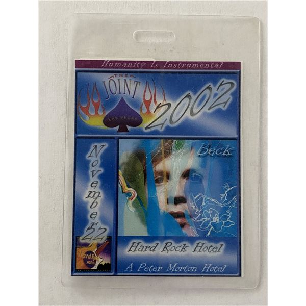 Beck 2002 Hard Rock Vegas Backstage Pass