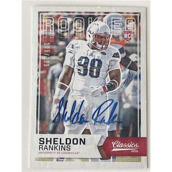 Sheldon Rankins 2016 Classics signed Rookie trading card