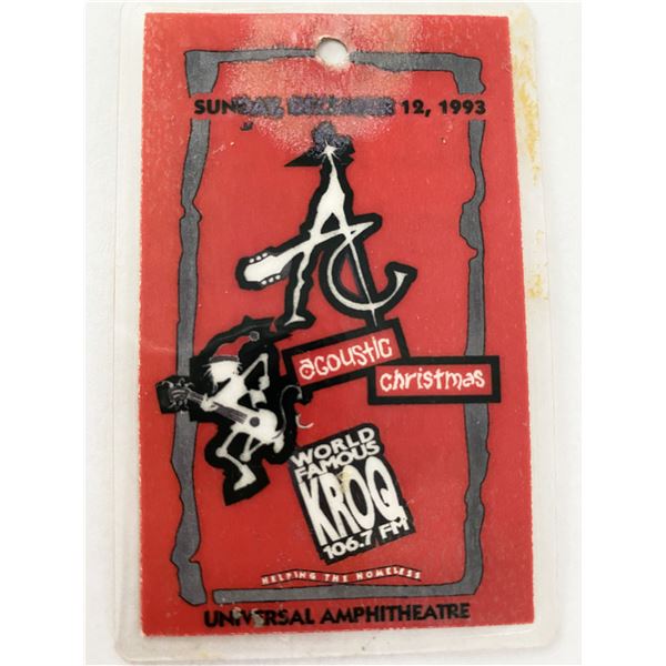 KROQ-FM Acoustic Christmas '93 Backstage Pass