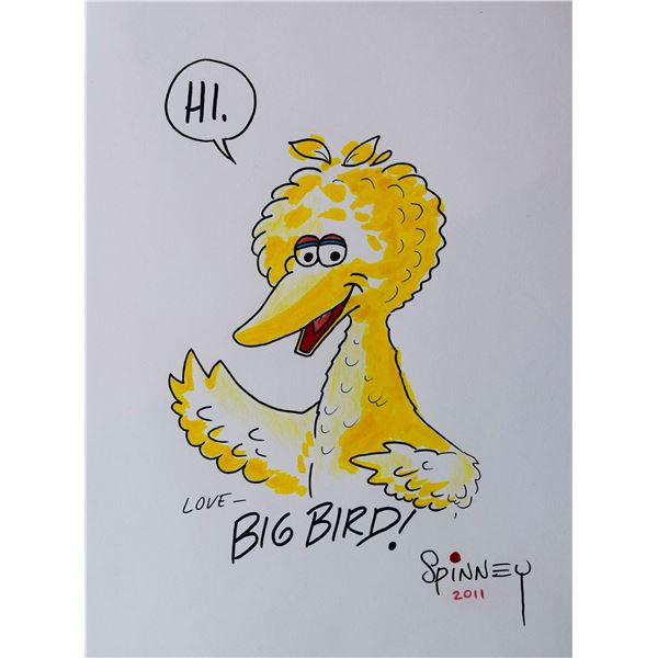 Big Bird sketch signed by Caroll Spinney
