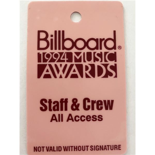 Billboard 1994 Music Awards Staff & Crew Pass