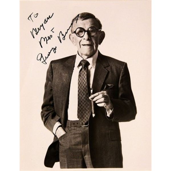 George Burns signed portrait photo