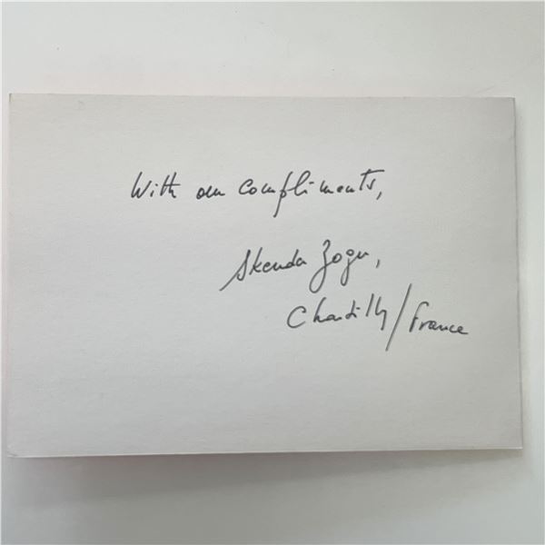 Royal court of Albania Skënder Zogu signed card