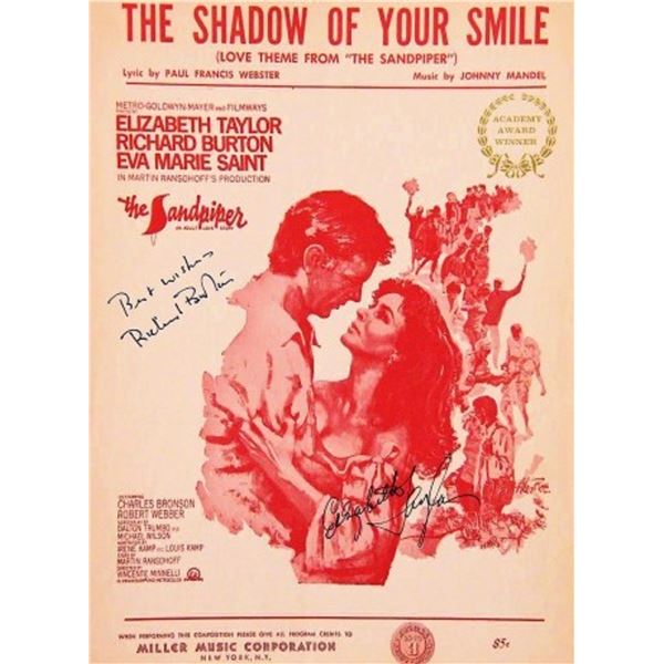 Elizabeth Taylor and Richard Burton signed sheet music