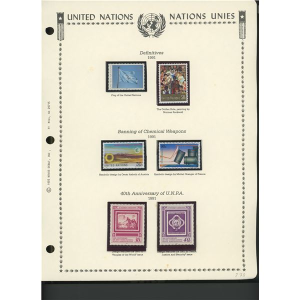 United Nations New York Stamps 1991