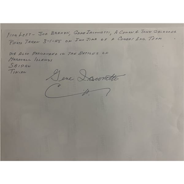 1945 Iwo Jima combat engineer team signed photo
