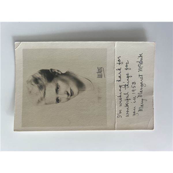 Mary Margaret McBride signed photo with note
