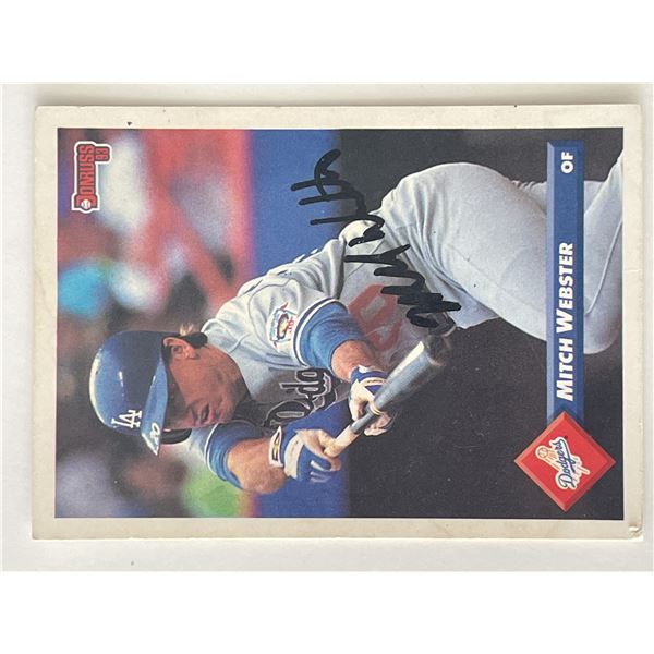 LA Dodgers Mitch Webster signed 1993 Donruss trading card