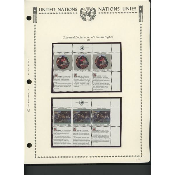 United Nations New York Stamps 1991