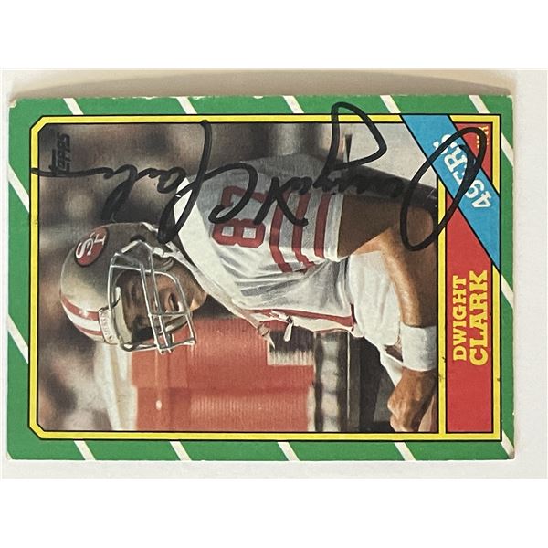 49ers Dwight Clark signed 1986 Topps #160 trading card
