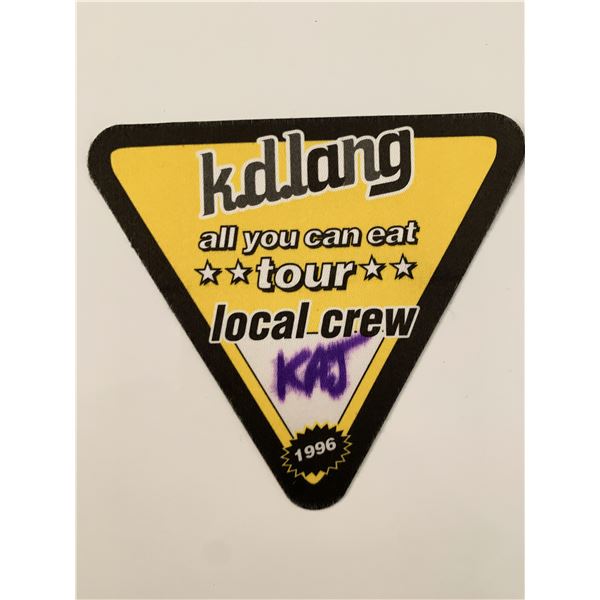 k.d. lang 1993 All You Can Eat Tour Local Crew Pass