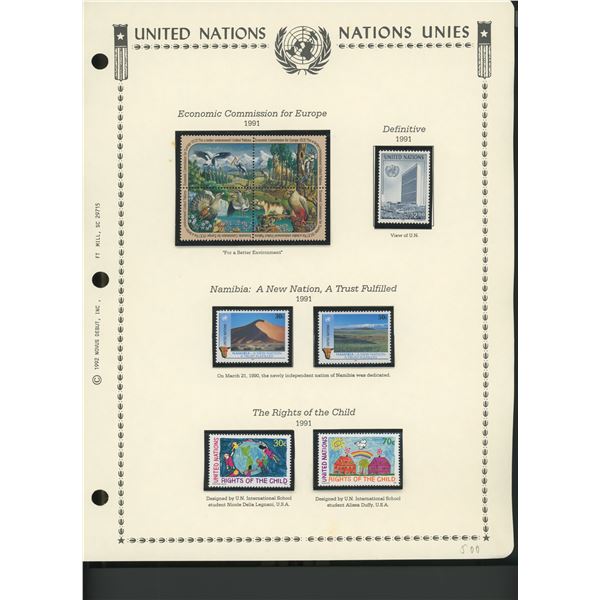 United Nations New York Stamps 1991