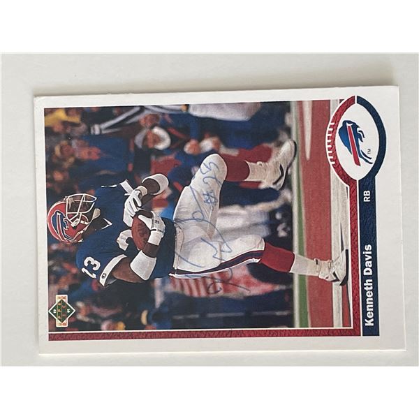 Buffalo Bills Kenneth Davis 1991 Upper Deck #192 signed trading card