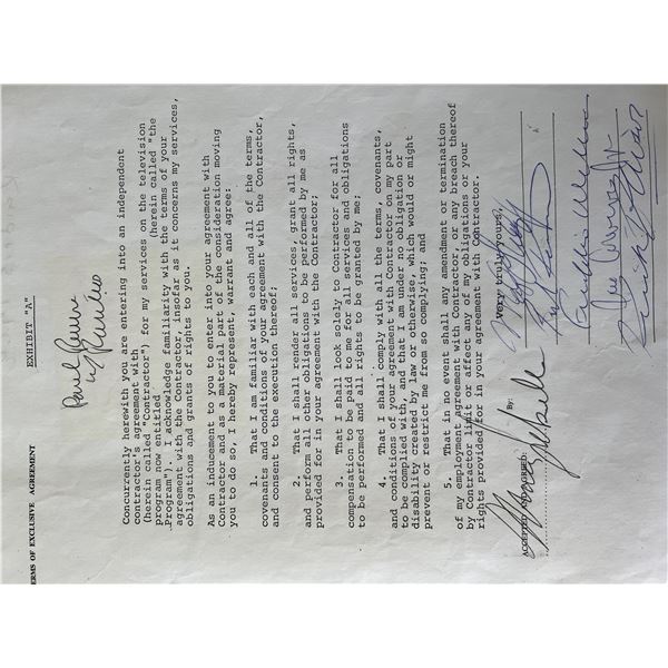 Paul Revere & the Raiders signed contract