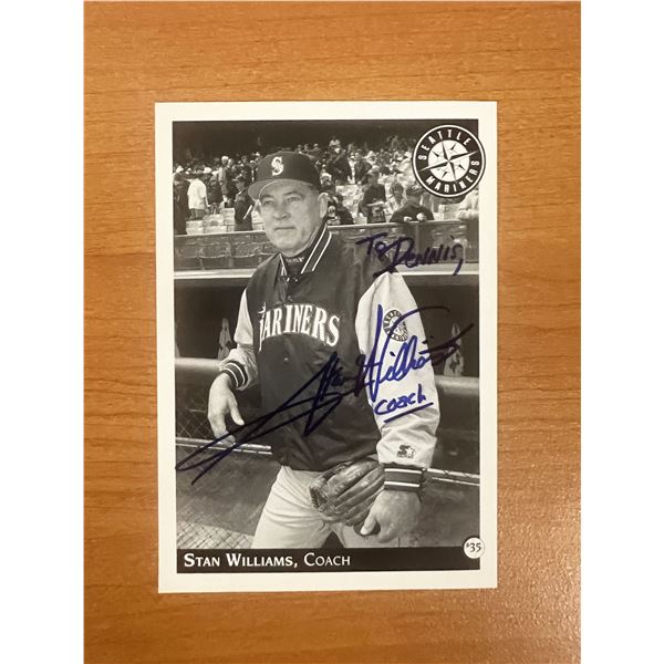 1998-99 Seattle Mariners Coach Stan Williams Signed Photo