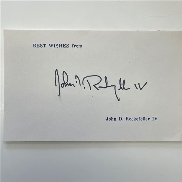 Former Governor of West Virginia John D. Rockefeller IV signed note