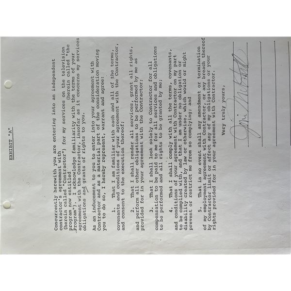 Joni Mitchell signed contract
