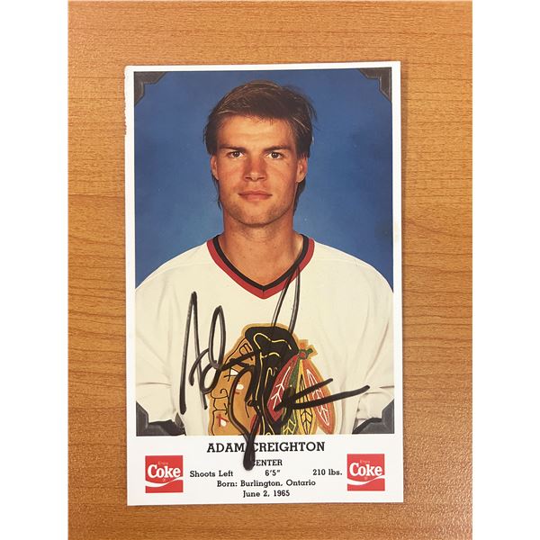 Adam Creighton 1989-90 Official Chicago Blackhawks Photo