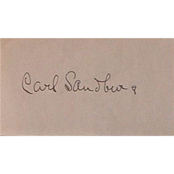 Pulitzer Prize Winner Carl Sandburg signature slip