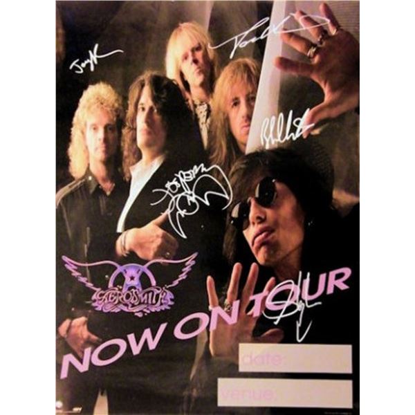 Aerosmith signed tour poster