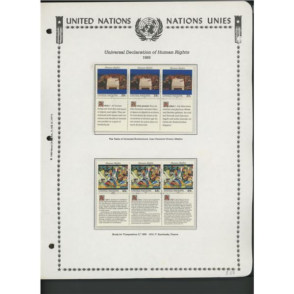 United Nations New York Stamps 1989