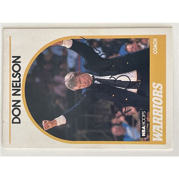 Warriors Don Nelson signed 1989-90 #273 NBA Hoops trading card