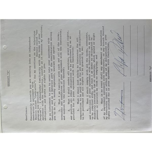 Cliff Richard signed contract.