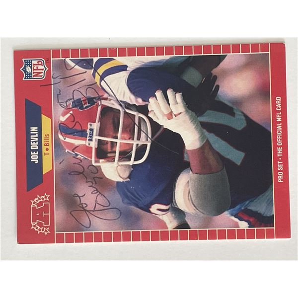 Buffalo Bills Joe Devlin 1989 Pro Set #443 signed trading card