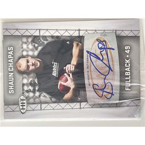 Shaun Chapas signed 2011 Sage Hit #29 trading card