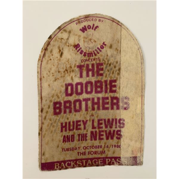 The Doobie Brothers and Huey Lewis and the News 1980 Backstage Pass