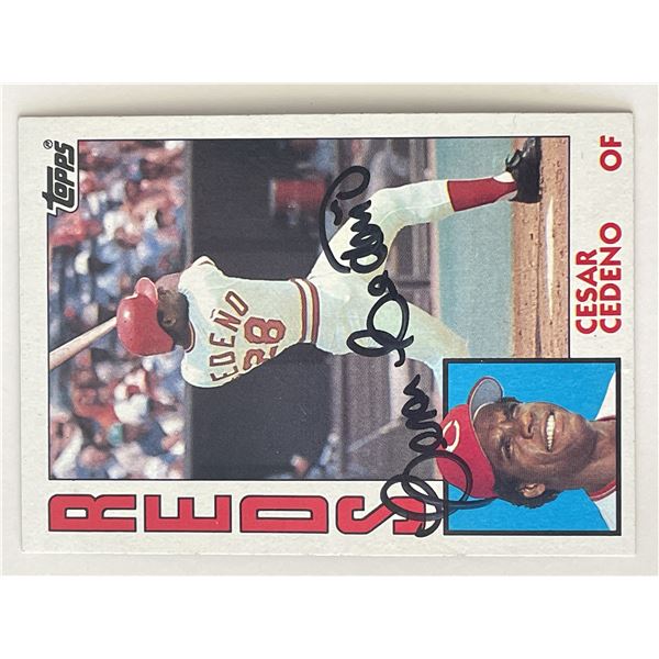 Cincinnati Reds César Cedeño  1984 Topps signed trading card