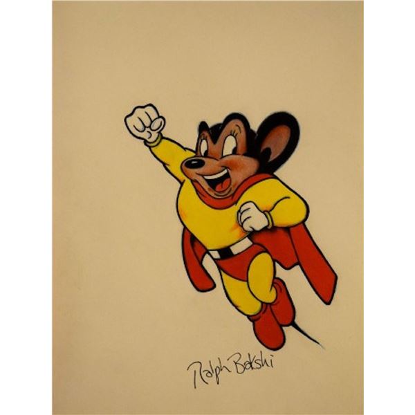 Mighty Mouse Ralph Bakshi original  signed drawing