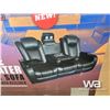 Image 1 : Black Leather Home Theater 2 Seat Sofa