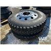 Image 4 : (2) 11R24.5 V-Steel Snow Tires And Rims