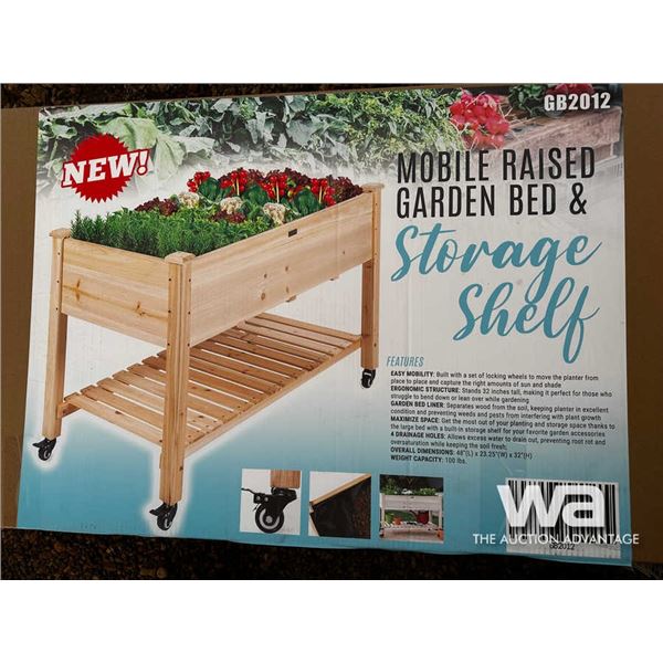 Mobile Raised Garden Bed & Storage Shelf